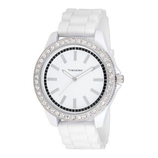 Vernier Women's VNR11087WT Oversized Sparkle Silicon Strap Quartz Watch Watches