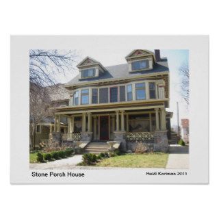 Stone Porch House Print