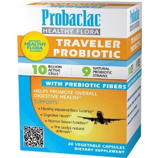 Probaclac Traveler Probiotic 30 Capsules  9 Natural Probiotic Strains Health & Personal Care