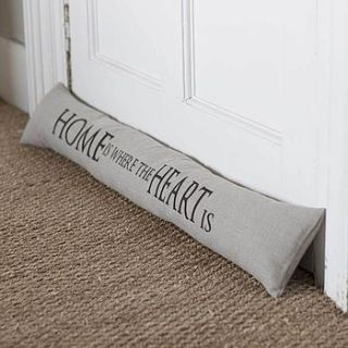 'home is where' linen draught excluder by inchyra