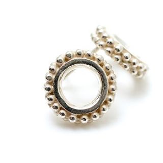 silver beaded ring earrings by alice robson jewellery