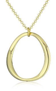 1AR by UnoAerre 18KT Gold Plated Open Circle Necklace Jewelry