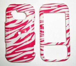Hot Pink Zebra Pattern Hard Skin Cover Case for Lg Neon Gt365 + Microfiber Cell Phone Bag Cell Phones & Accessories
