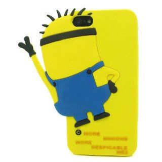 Best2buy365 3D Cartoon Cute Hide and Seek Despicable Me 2 More Minions Henchmen Soft Silicone Case Skin Protective Cover for Apple iPhone 4 4G 4s 4thGeneration+1x Wine Bottle Dust Plug phone Charm for cellphone Cell Phones & Accessories
