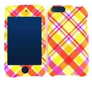 ACCESSORY MATTE COVER HARD CASE FOR APPLE IPOD ITOUCH 2 SUMMER PINK YELLOW PLAID Cell Phones & Accessories