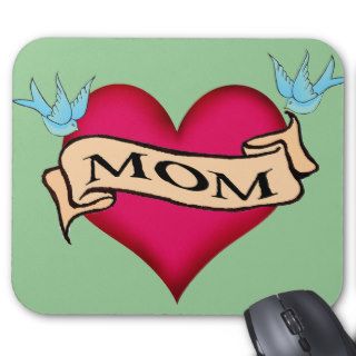 Mom   Custom Heart Tattoo T shirts & Gifts Mouse Pad