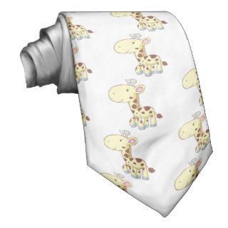 Cute Cartoon Baby Giraffe Shirts Custom Ties