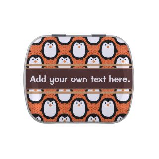 Cute Penguin Pattern Skin Customize Jelly Belly Candy Tins