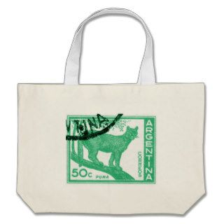 1961 Argentina Puma Postage Stamp Canvas Bags