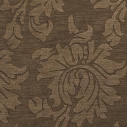 Hand crafted Solid Brown Damask Embossed Wool Rug (3'3 X 5'3) 3x5   4x6 Rugs