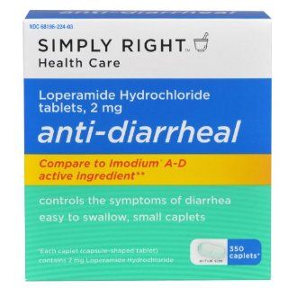 Simply Right Anti Diarrheal Caplets   2mg   350 ct 