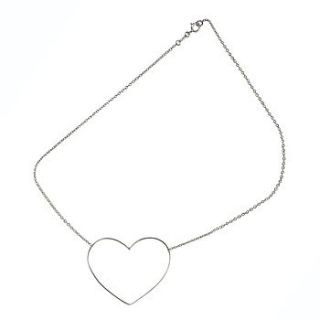 sterling silver heart wire necklace by sibylle jewels