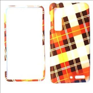 ACCESSORY MATTE COVER HARD CASE FOR MOTOROLA DROID 3 XT862 FALL ORANGE PLAID Cell Phones & Accessories
