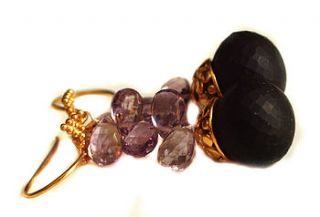 purple topaz amethyst gold dangle earrings by prisha jewels