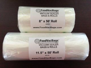 8"X50' and 11"X50' Roll of FoodVacBags 3.5 mil Vacuum Sealer Bags Health & Personal Care