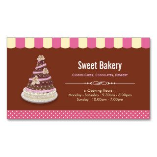 Wedding Birthday Tiered Cake   Sweet Bakery Shop Business Cards