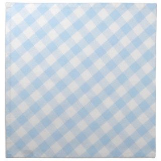 Light blue diagonal gingham pattern cloth napkin