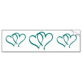 Teal Hearts Bumper Stickers