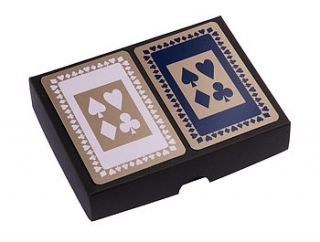 boxed playing cards by bridge in the box