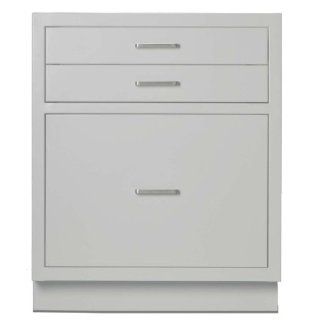 Looped Logic LL2429AG SSAA Shadow Gray Modular Steel Base Cabinet with Chemical Resistant Powder Coated Finish, 22" Length x 29.375" Height x 22" Depth, 3 Drawers