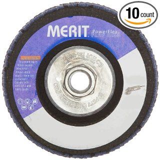 Merit Flap Disc, Type 29, 5/8" 11 Arbor, Zirconia Alumina, 4 1/2" Diameter, Grit 60 (Pack of 10) Abrasive Flap Discs