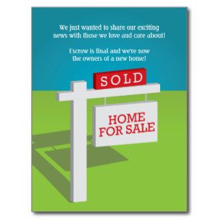 Sold We bought a house Postcard