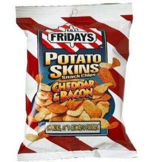 TGI Friday Bacon Cheddar 3 oz. (Pack of 6)  Potato Chips  Grocery & Gourmet Food