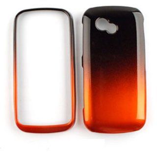 ACCESSORY HARD GLOSSY CASE COVER FOR LG NEON 2 GW370 TWO TONES BLACK ORANGE Cell Phones & Accessories