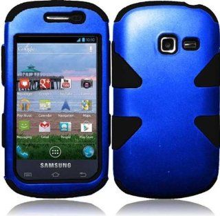 Samsung Galaxy Discover S730G ( Straight Talk , Net10 , Tracfone , Cricket ) Phone Case Accessory BlueBlack Dual Protection D Dynamic Tuff Extra Stong Cover with Free Gift Aplus Pouch Cell Phones & Accessories