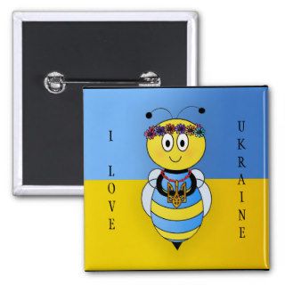 Ukrainian Bee Series Pinback Buttons