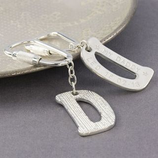 daddy's personalised d silver keyring by emma hadley