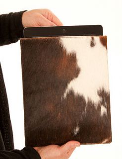 cow fur sleeve for ipad by rose & lyons