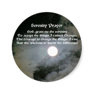 Serenity Prayer Full Moon Inspirational Sticker