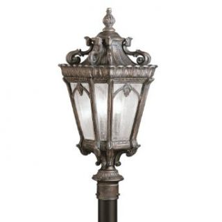 Kichler Lighting 9558LD Tournai 3 Light Outdoor Post Mount Fixture, Londonderry with Clear Seedy Glass    