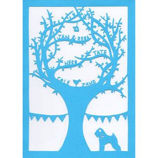 personalised family tree papercut by papercuts by chloe