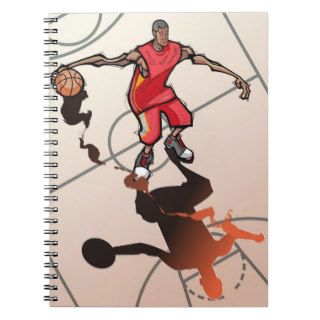 Basketball player dribbling ball 2 spiral notebook