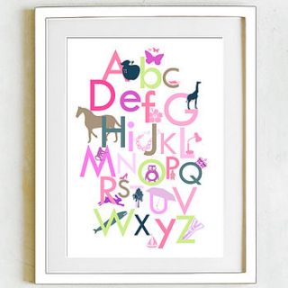 girl's alphabet print by hello monkey