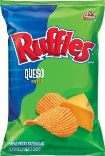 Frito Lay Ruffles Queso Flavored Potato Chips, 6.5oz Bags (Pack of 8)  Grocery & Gourmet Food