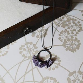 silver and leather bloom necklace by anna calvert