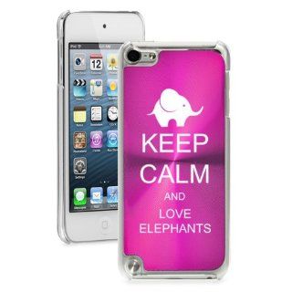 Apple iPod Touch 5th Generation Hot Pink 5B375 hard back case cover Keep Calm and Love Elephants Cell Phones & Accessories