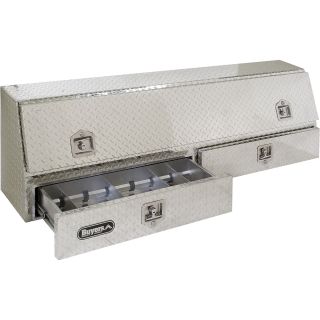Buyers Aluminum Topside Truck Box with Drawers — 13.5in.L x 72in.W x 21in.H, Model# 1705641  Rail Top Boxes