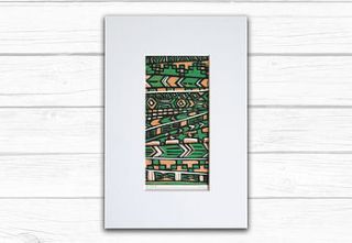 tribal lino print by knockout