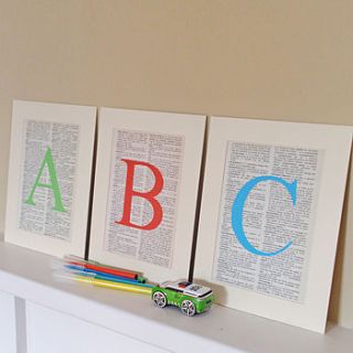child's hand cut 'abc' dictionary paper cut by homesbyholmes