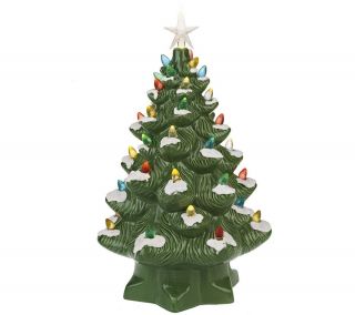 Illuminated Battery Op. Porcelain Nostalgic Christmas Tree —