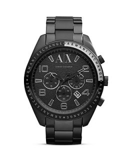 Armani Exchange Black Stainless Steel Chronograph Watch, 47mm's