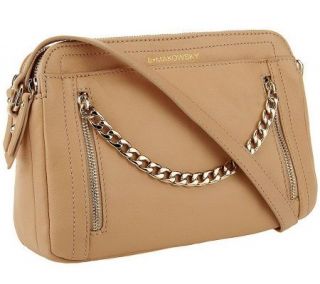 B.Makowsky Adele Glove Leather Crossbody Bag w/ Chain —