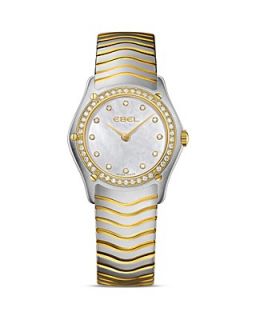 Ebel Wave Steel & 18K Yellow Gold Diamond Studded Watch, 27.3mm's