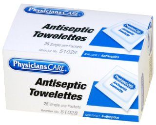PhysiciansCare First Aid Antiseptic Towelettes, Box of 25 Individually Wrapped (Pack of 5) Health & Personal Care