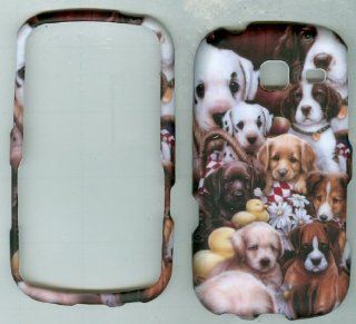 Puppies Straight Talk Prepaid Cell Phone Samsung Sch s380c S380c Straighttalk Cover Case Accessory Snap on Cover Cell Phones & Accessories