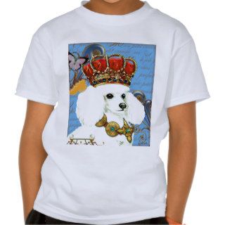 White Poodle King Painting Dress up T shirts